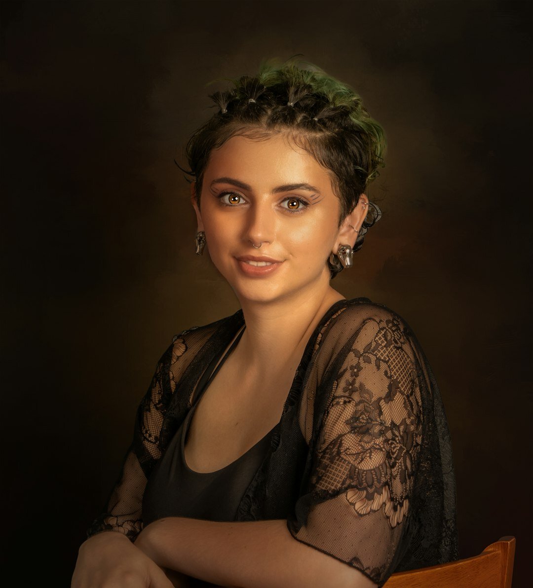 Portrait of a professional woman with short hair